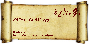 Őry György névjegykártya