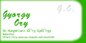 gyorgy ory business card